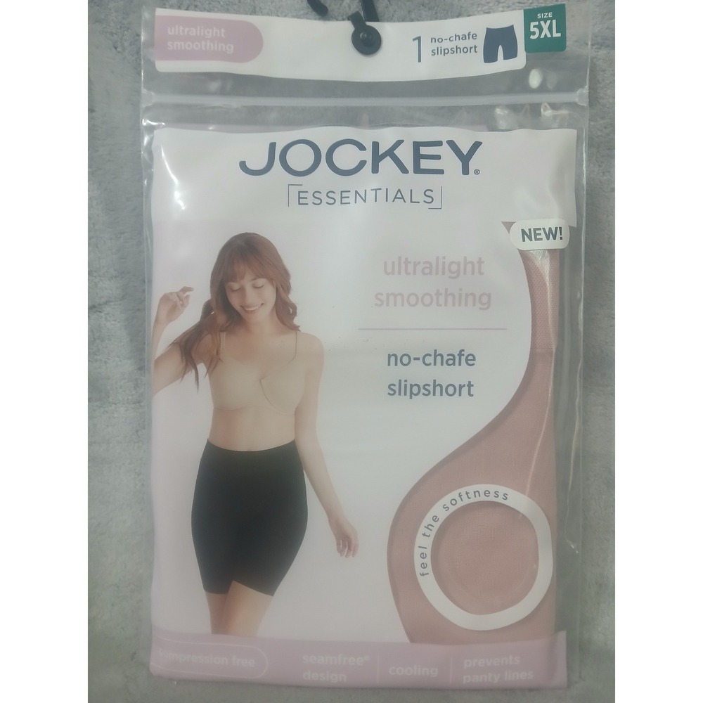 Jockey Essentials Pink No-Chafe Slipshort Ultralight‎ Smoothing Sz 5XL (26W)READ